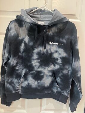 Champion Grey Tie-Dye Pullover Hoodie, Size M